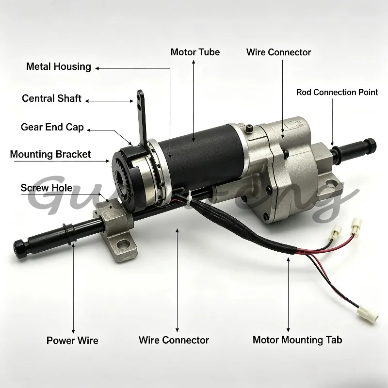 Elderly mobile scooter low speed geared motor 24V 120W rear axle drive gear motor