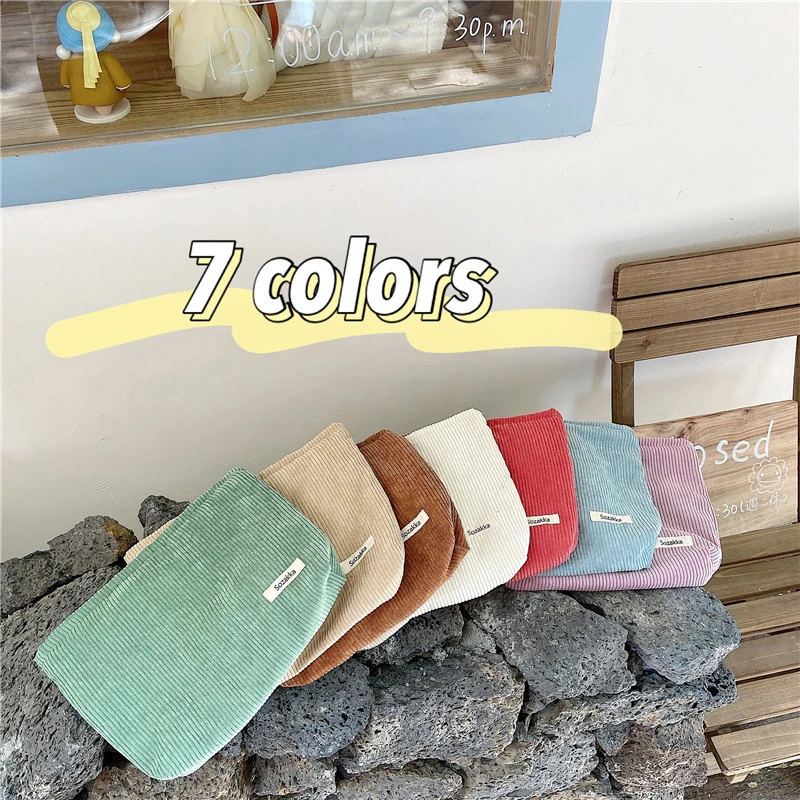 Corduroy Retro Multi Color Cosmetic Bag Women Travel Cosmetic Pouch Beauty Storage Cases Make Up Organizer Clutch Bag Wash Bag