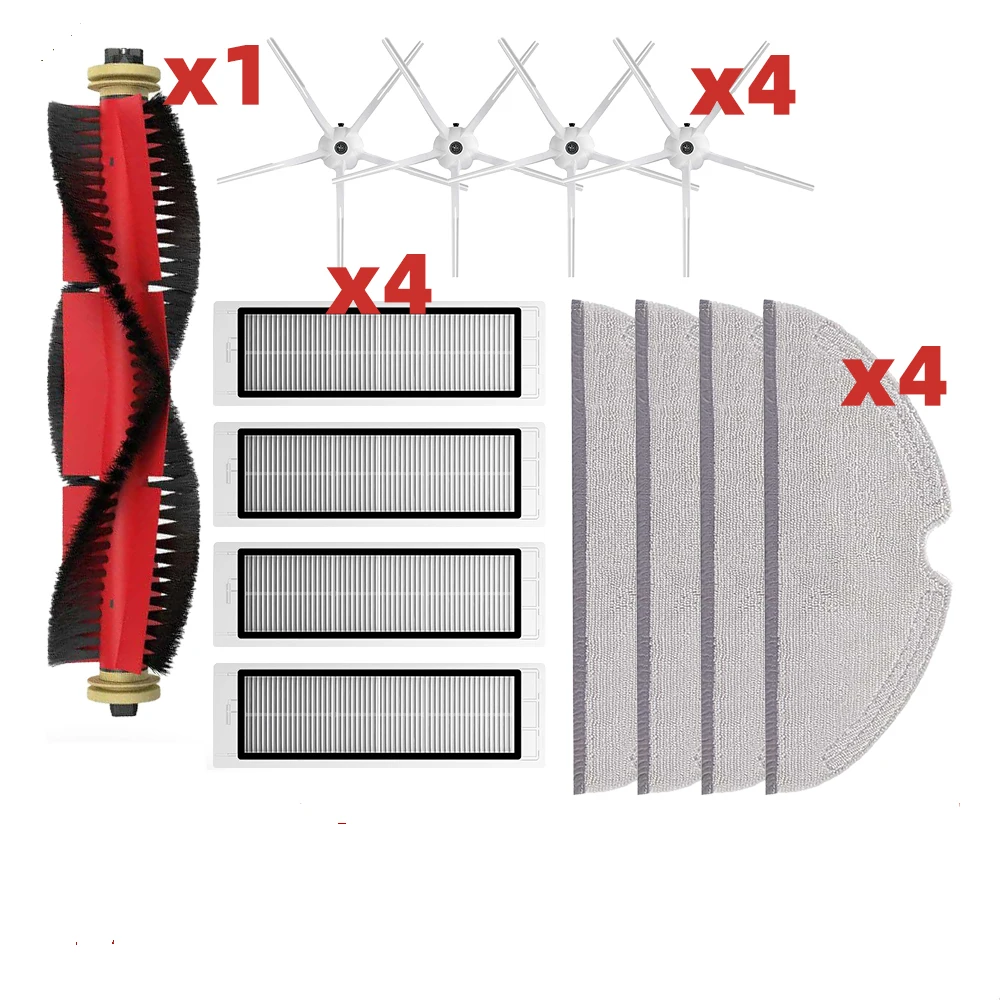 Main Brush Side Brush Mops Hepa Filters For Roborock S5 Max S50 S502 S55 S6 S6 Pure E4 S6 MaxV Robot Vacuum Cleaner Spare Parts