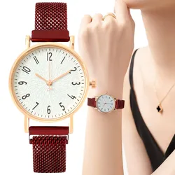 Hot fashion rose gold bracelet stainless steel mesh women's business casual watch women's quartz luminous watch