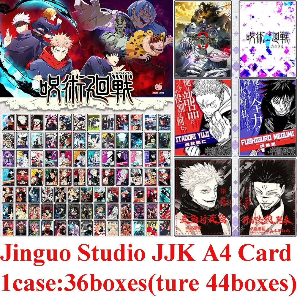 Jinguo Studio Jujutsu Kaisen A4 Cards Anime Gojo Satoru Fushiguro Megumi Itadori Yuji Comic Theater Collection Card Toy Gift