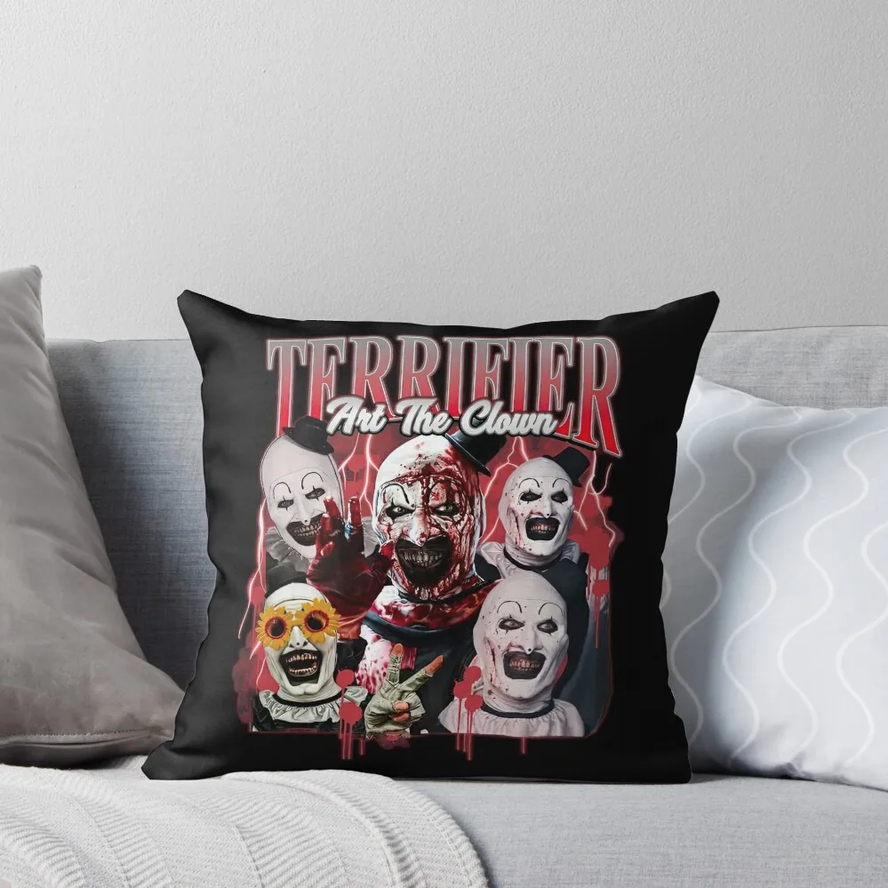 Terrifier Art The Clown Throw Pillow Custom Cushion christmas decorations for home 2025 Pillows Aesthetic pillow