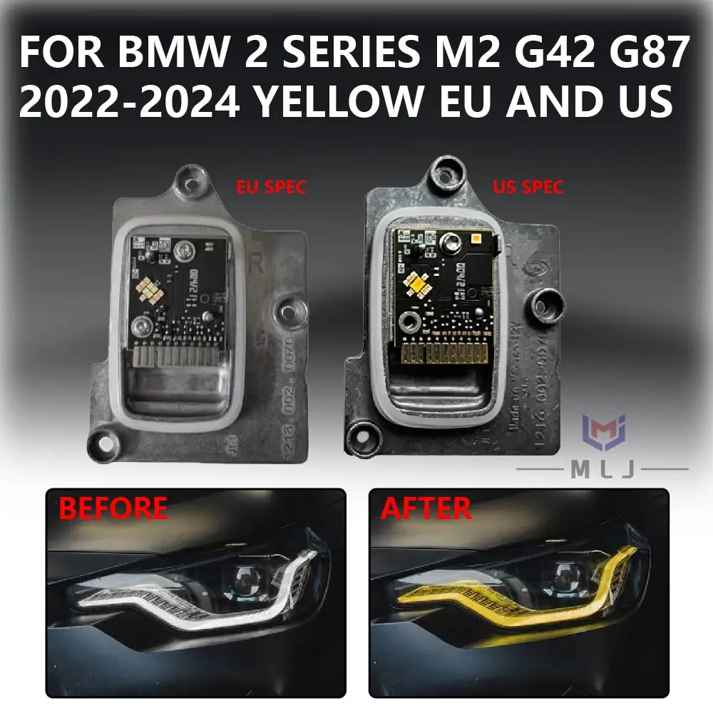 Light Source Module For 2022 2023 2024 BMW 2 Series M2 G87 G42 Yellow EU US Version DRL LED Daytime Running Angel Eye Module