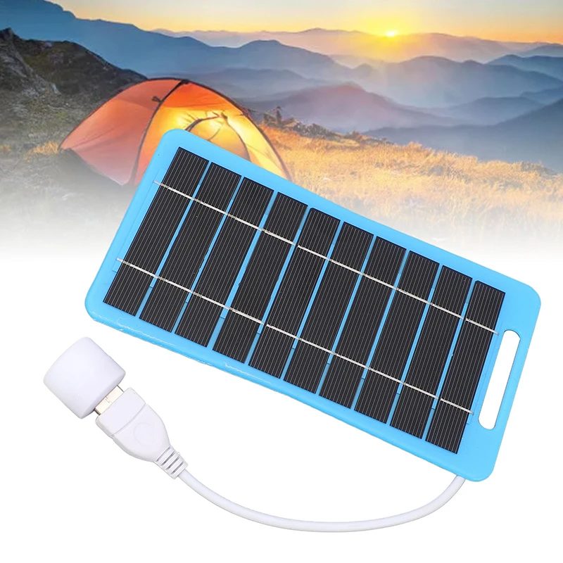 

2W 5V Solar Panel With Light USB Waterproof Outdoor Hiking Camping Portable Battery Mobile Phone Charging Bank Charging Panel