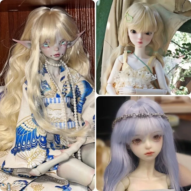 

1/3 1/6 парики для кукол BJD, вьющиеся шерстяные волосы с прямой челкой, сменные аксессуары для волос для кукол с шаровыми шарнирами
