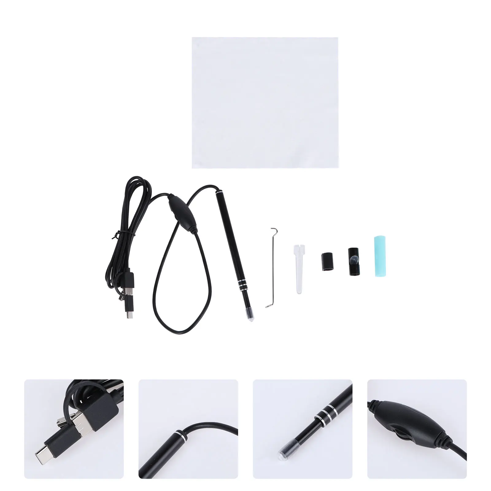

Mobile Phone 2M Cable Black Plastic Waterproof IP67 7mm OTG Camera LED Light Ear Nose Inspection Tool