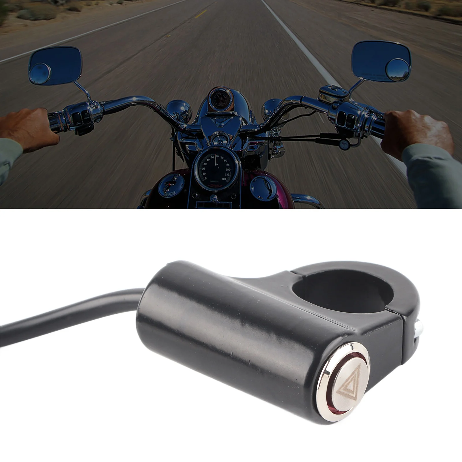 22mm Motorcycle Handlebar Mount Switch Push Button Headlight Brake Fog Lights ON/OFF Blue Ray Version