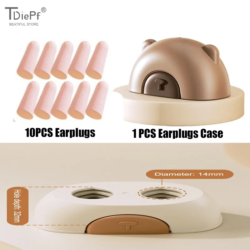 

10 шт. беруши с пресс-коробкой для хранения, мягкие, удобные, с шумоподавлением, звукоизоляционные, защита ушей, портативные для сна, путешествий, работы