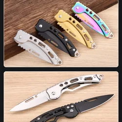 Stainless steel body defense outdoor camping folding knife mini carry knife camping knife portable folding knife fruit knife