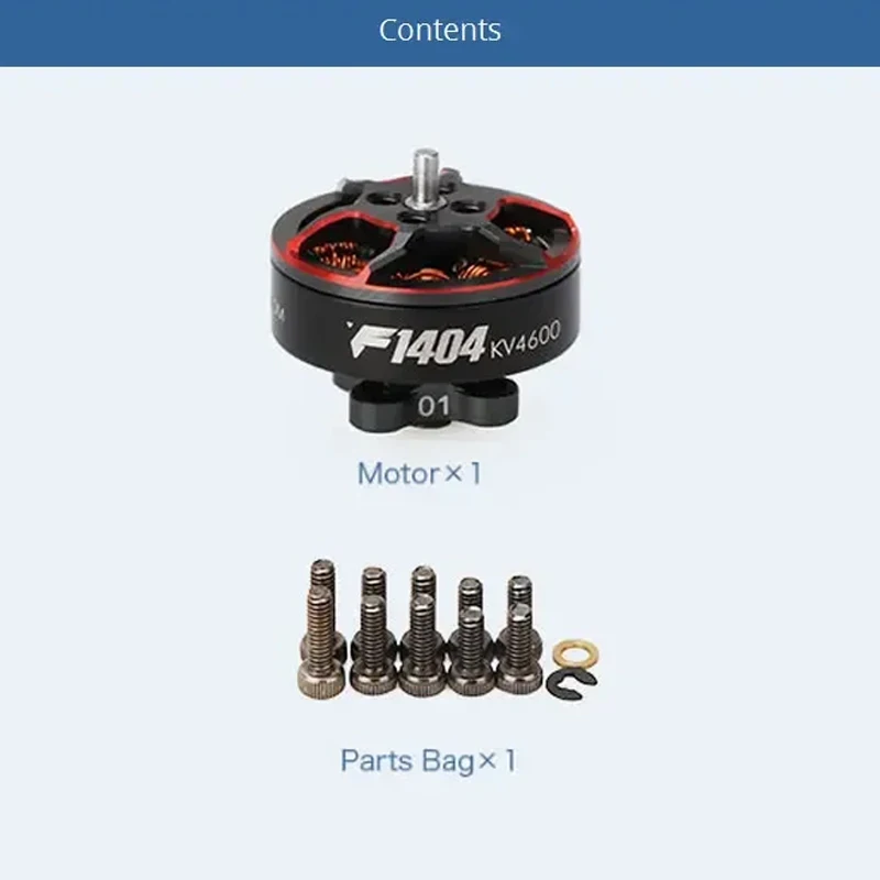 T-motor F1404 1404 2900 3800 4600KV 3-4S Lipo  FPV Brushless Motor 1.5mm Shaft 2.5-4inch Cinewhoop Dutcted RC Racing Drones DIY