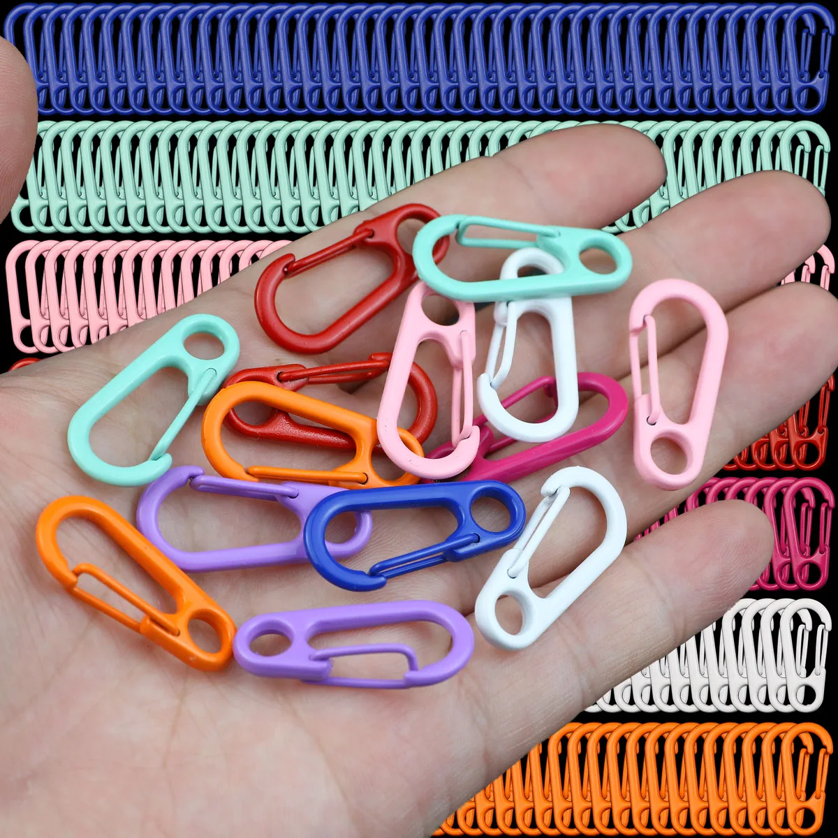 31mm 3-20pcs olorful Lacquered Alloy Multi-color Mixed Lobster Buckle CLoose Keychain For Jewelry Making DIY Accessories