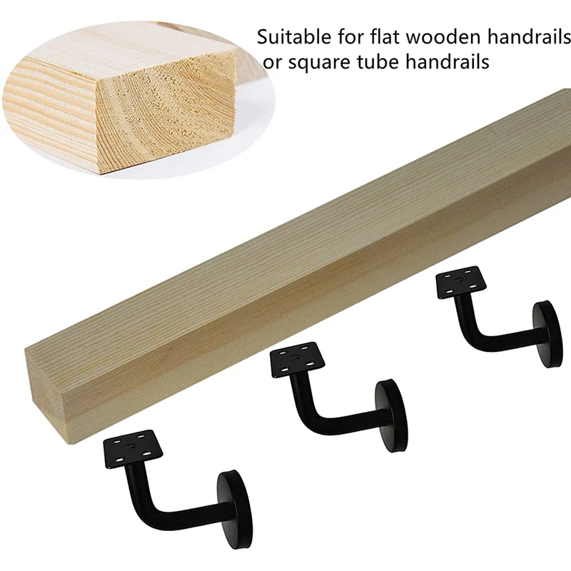 AT03 Top 6 ชิ้นสแตนเลสสตีลบันได Handrail Bracket,Heavy Duty ราวบันไดสนับสนุน, ราววงเล็บสําหรับรางแบน