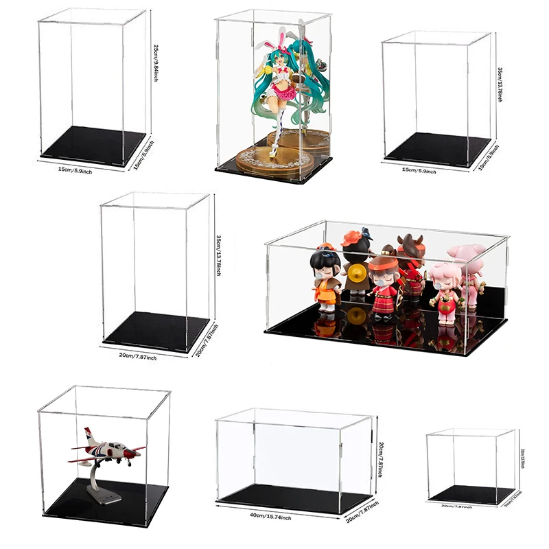 

Acrylic Display Case Clear Display Box Countertop Cube for Collectibles, Action Figures, Mini Figurines Protection,Customizable