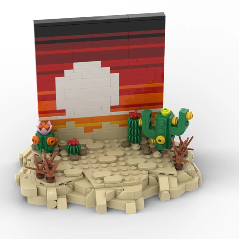 

378 шт. MOC Desert Sunset VERTICAL Dysplay, строительные блоки, рождественский подарок-сюрприз, сенсорная интеграция, обучающие игрушки