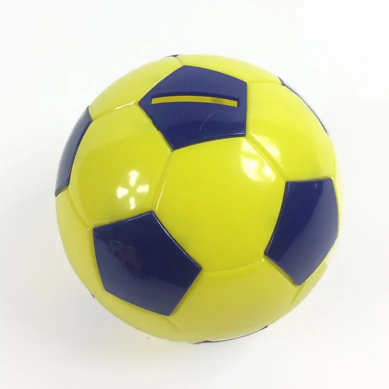 Ball-Shaped Fan Team Piggy Bank-Yellow Navy Blue