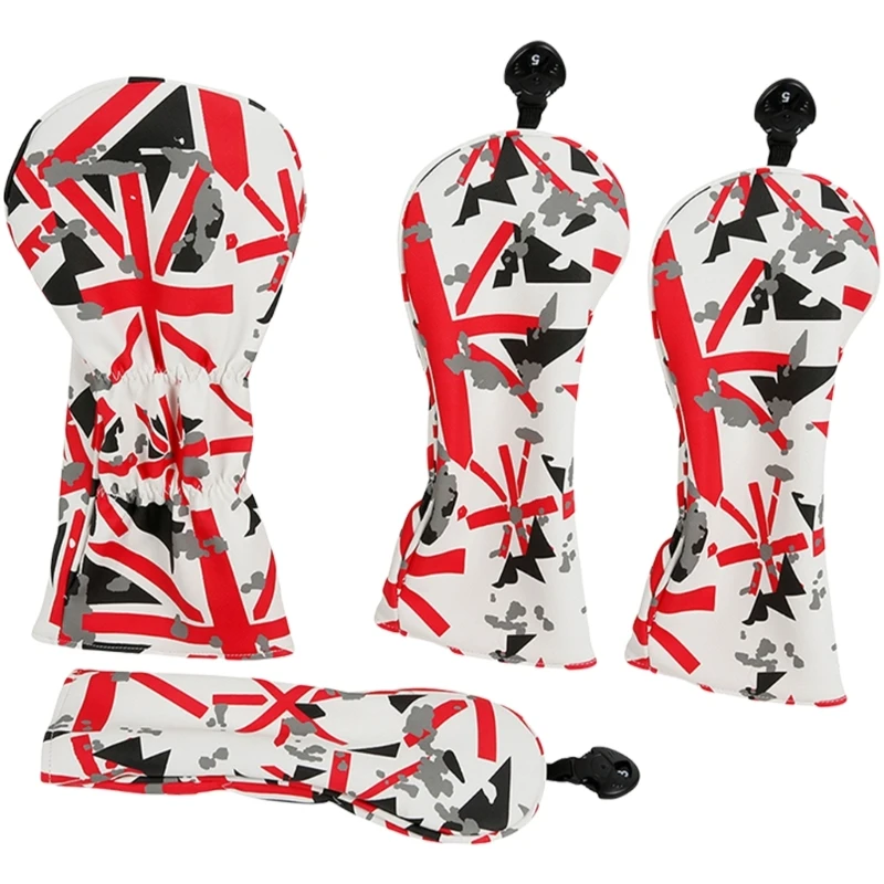 4Pcs British Flags Fairway Headcover Golfs Club Head Cover Golfs Accessory