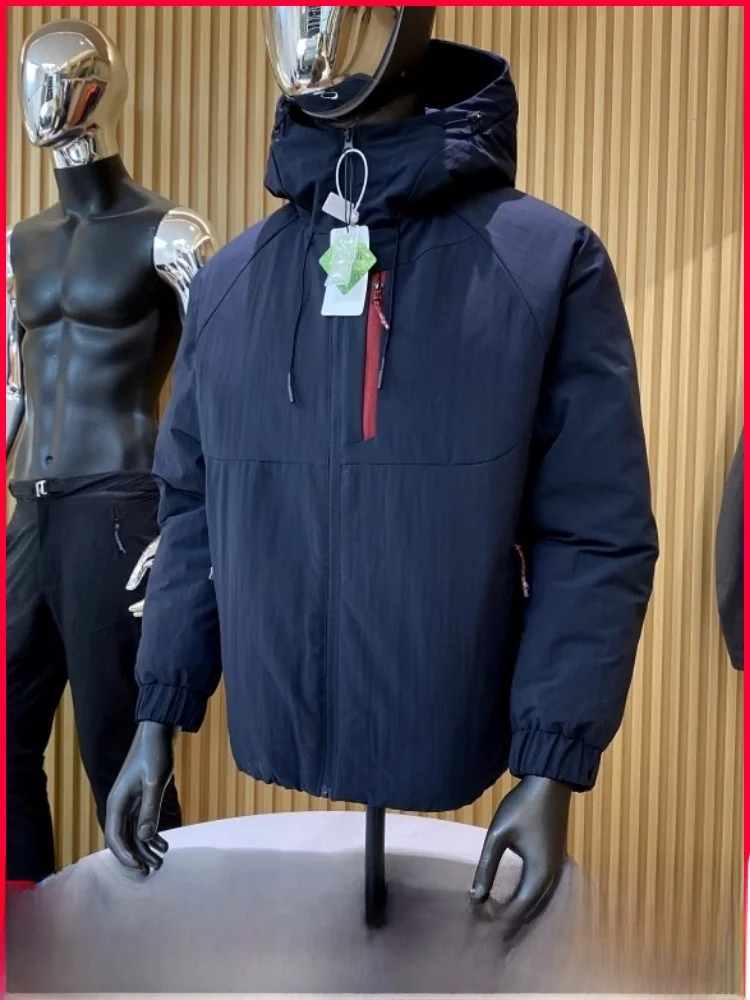 

Waterproof Windproof 90 Du down Jaet Hooded Casual Men's Coat Warmth Outerwear Polyester Fabric Zipper Closure Youth Faion
