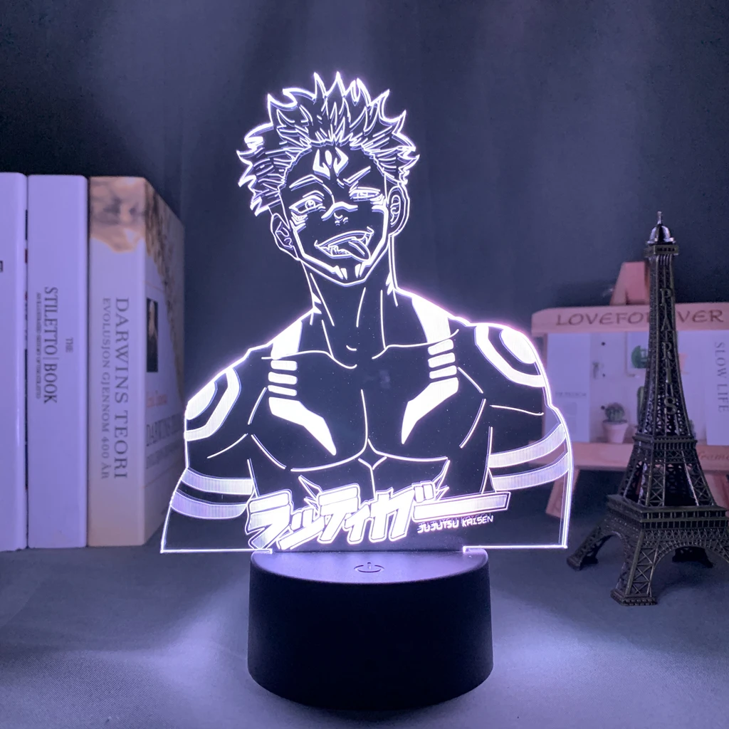 Lâmpada LED de Anime Jujutsu Kaisen, Ryomen Sukuna, Decoração de Quarto Infantil, Manga Light, Presente de Aniversário para Amigo