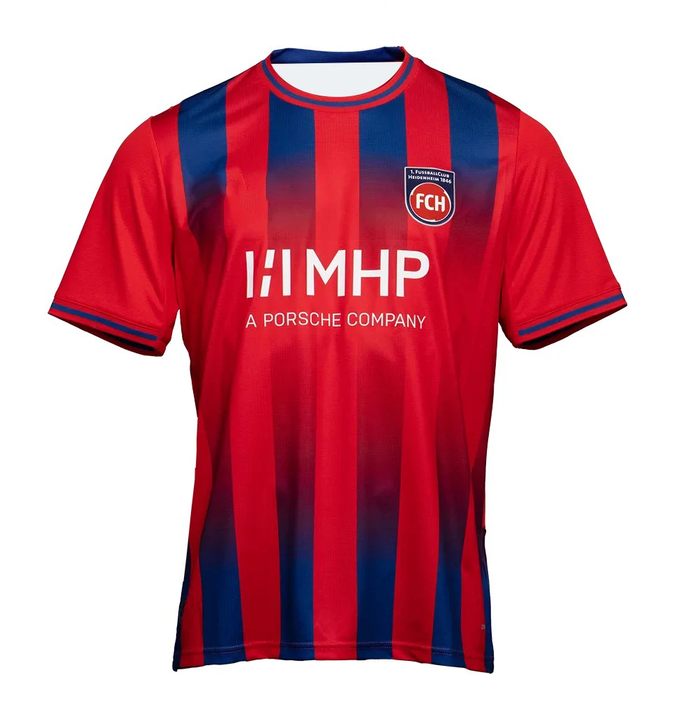 FC Heidenheim 2026/27 Saison Heimtrikot, 3D-Druckdesign Schnell Trocknendes Atmungsaktives T-Shirt, Herren und Damen Mesh Fußball-T-Shirt – Detail 3