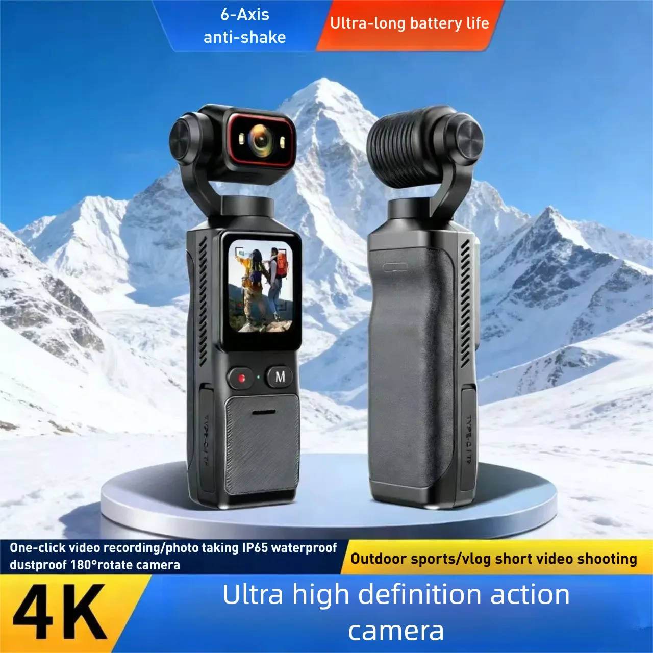 

4K 48MP Waterproof Action Camera WiFi EIS 150° Wide Angle Touch Screen New chest strap handheld compact sports pocket camera