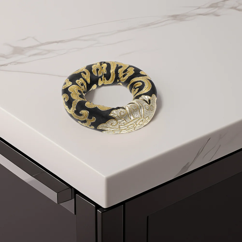 10Cm Silk Brocade Meditation Bowl Cushion Handmade Embroidered Round Pad for Sound Bath Yoga Sessions Home Decor Spiritual Gift