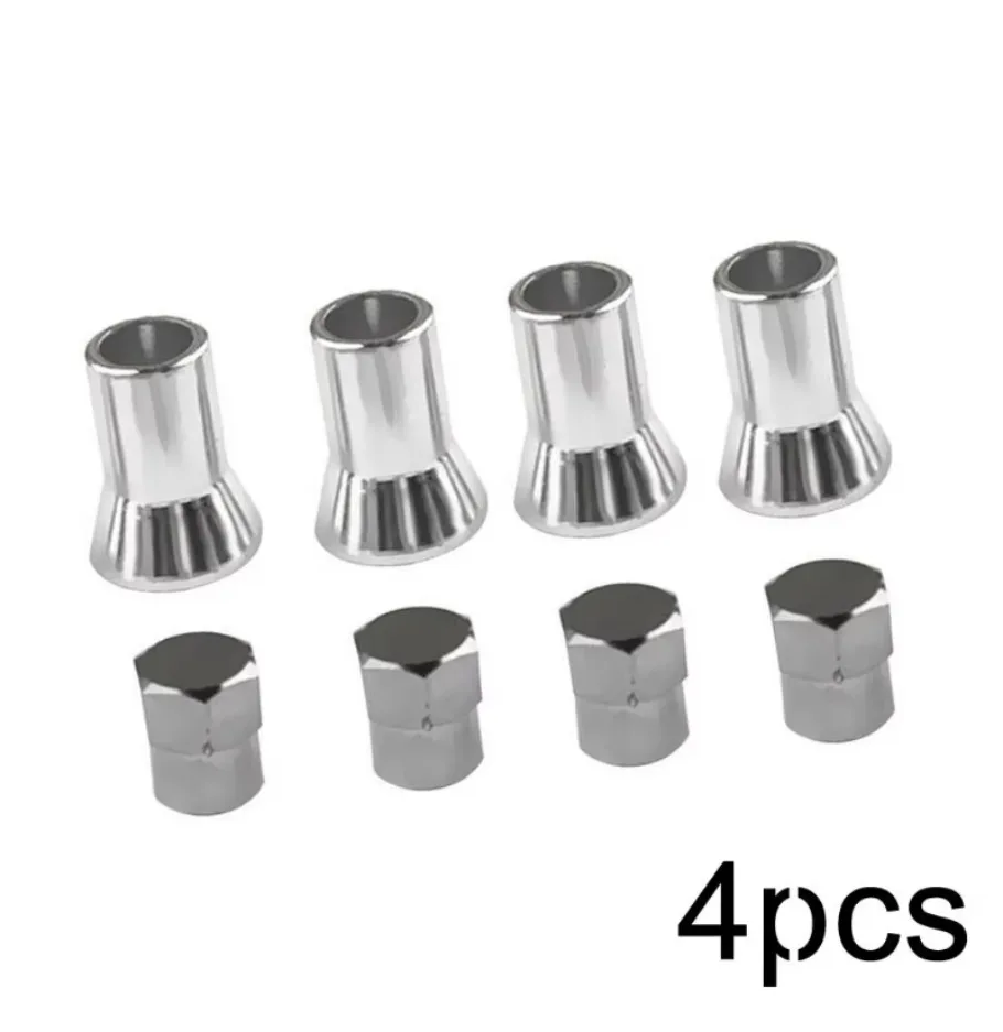 4PC Car Tire Valve Stem Cap Sleeve Cover Wheel Chrome Car Accessories