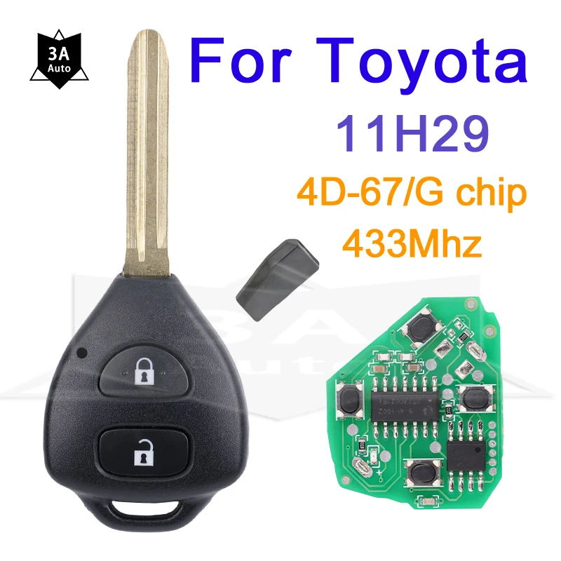 Smart Remote Car Key For Toyota RAV4 Corolla Europe 2006 2007 2008 2009 2010 Control Car Keys 2 Buttons 433Mhz ID67 Chip 11H29