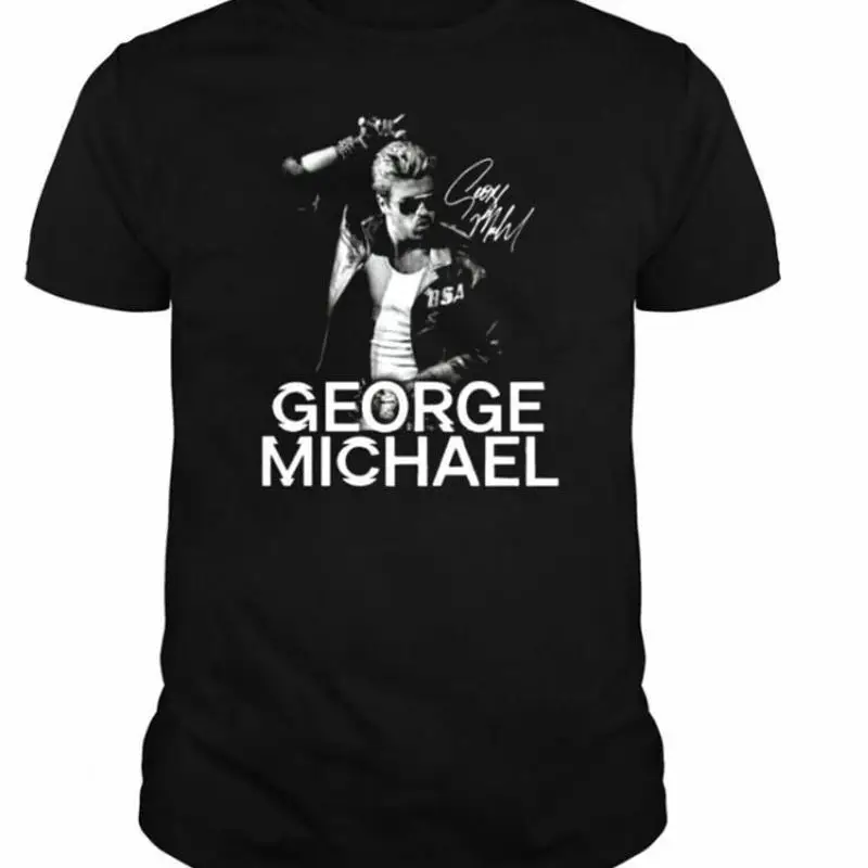 Rare George Michael Cute T Shirt Cotton Black