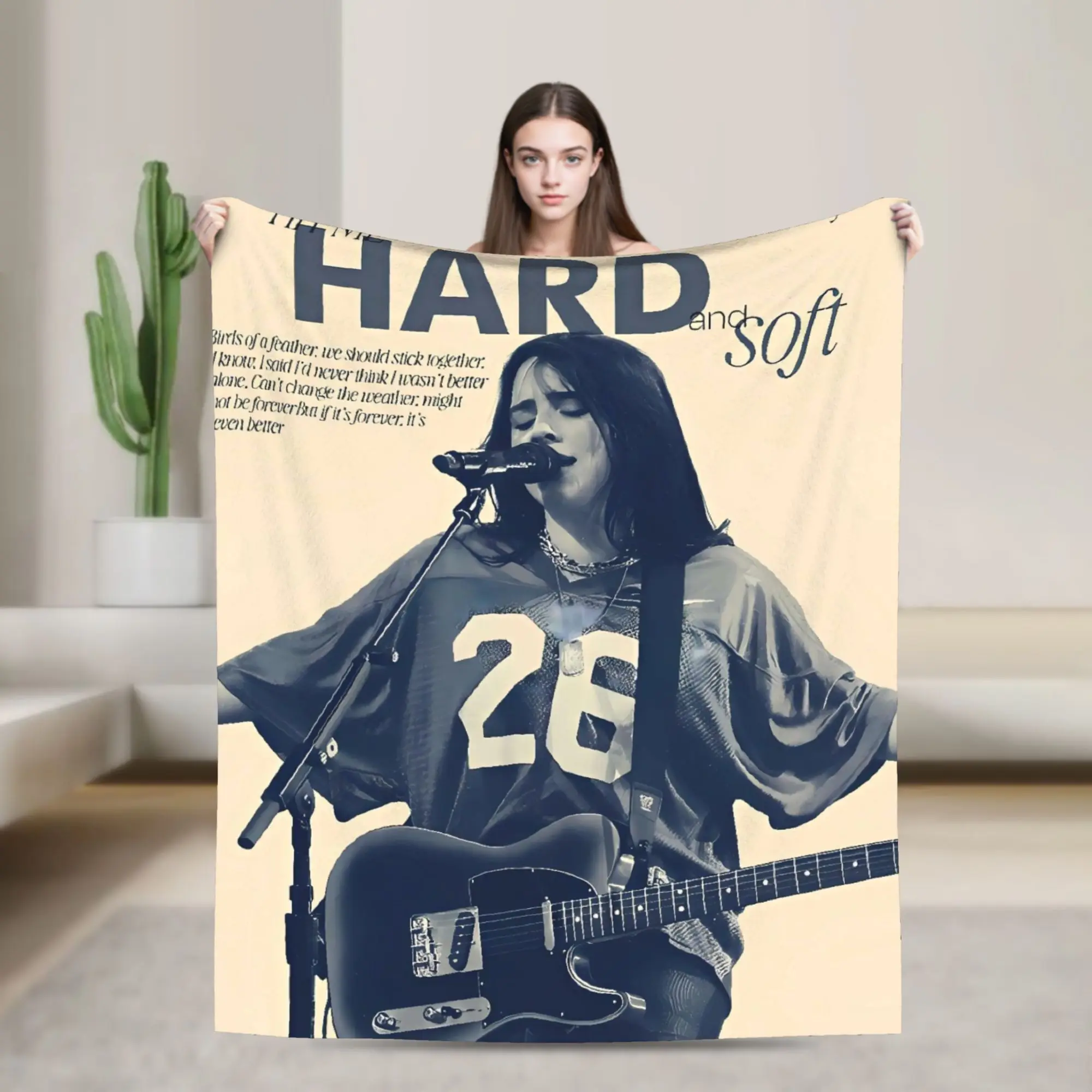 Travel Flannel Throw Blanket Hit Me Hard and Soft 2025 E-eilishes  For Outdoor Super Warm Customized Quality Bedspread Gift