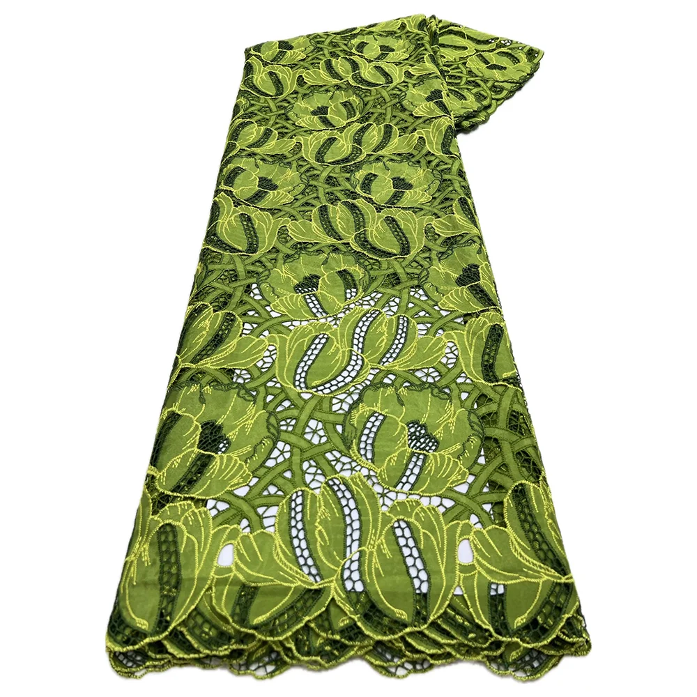 Tessuto di pizzo chiffon africano 2025 Materiale di pizzo di alta qualità Tessuti di pizzo verde africano francese nigeriano per le donne Matrimonio