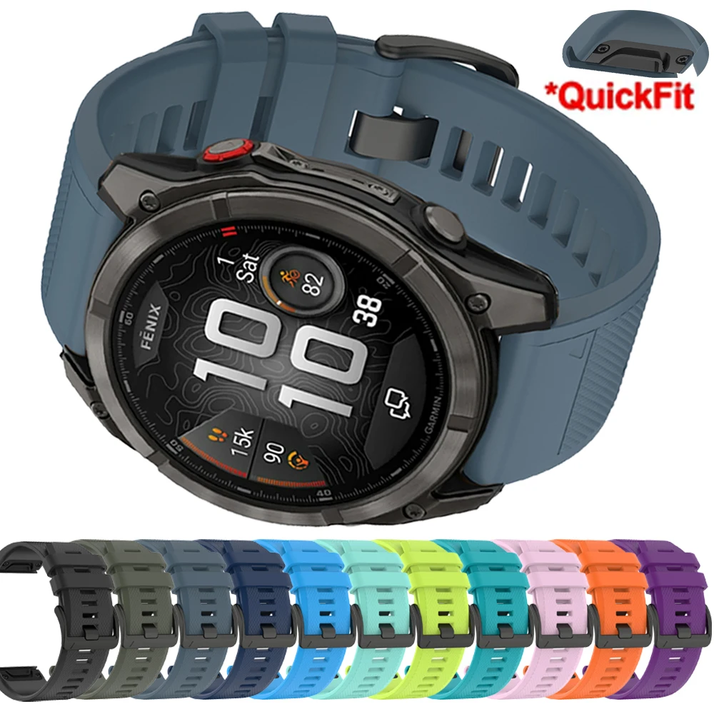 22mm 26mm Sport Silikonarmband für Garmin Fenix E 8 7 7x 6 6x Pro 5 5x puls Tactix7 Epix Enduro Mk3i QuickFit Uhrenarmband