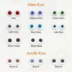 Ojos de muñeca BJD para manualidades, cristal acrílico de seguridad, juguete de Animal, globo ocular 1/3, 1/4, 1/6, 1/8, gris, verde, azul, 6, 8, 10, 12, 14, 16, 18mm, accesorios BJD