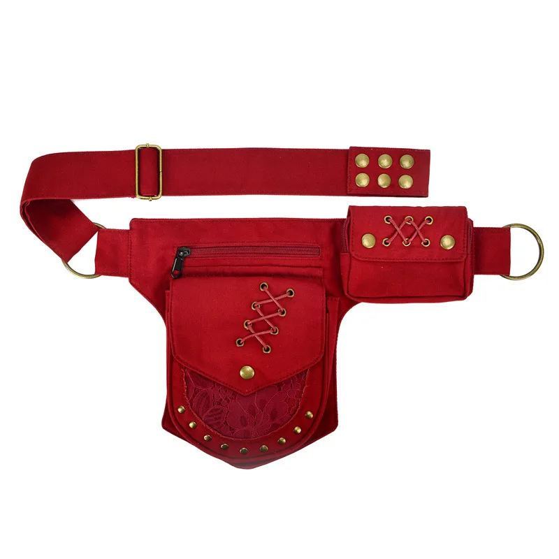 Medieval Viking Pirata Cosplay Traje para Homens e Mulheres, Bolsa de Cintura, Rebite Steampunk, Utilitário Hip Belt, Boho Bolsa, Carteira Bolso, Acessório