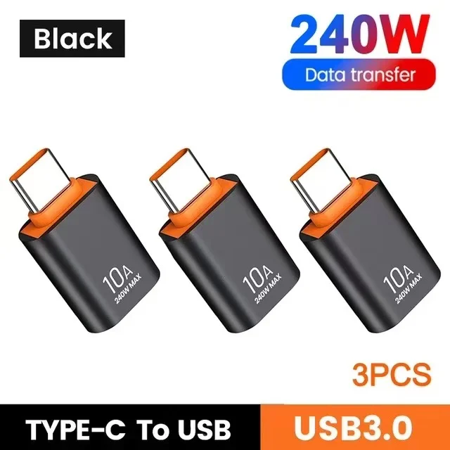 USB zu Typ-C Adapter 10A OTG USB 3.0 Typ C Stecker zu USB Buchse Konverter Schnelle Lade Datenübertragung für MacBook iPhone Samsung