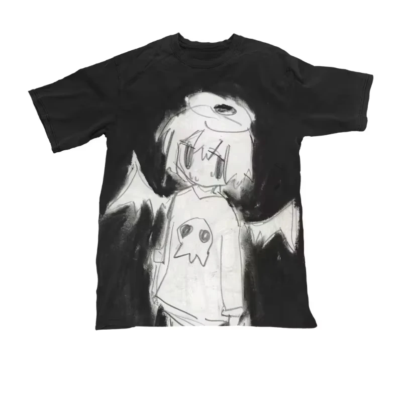 Herren Damen Baumwoll-T-Shirt Lässiges Kurzarm-Rundhals-Oberteil Modische Streetwear Sommer T-Shirt Grafik T-Shirts Harajuku Y2K