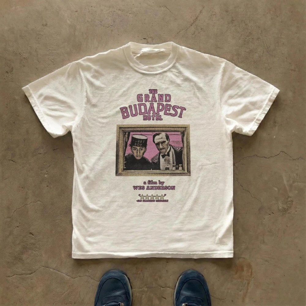 Camiseta de la película Grand Budapest Hotel, camiseta vintage de Wes Anderson, ropa de manga corta, Unisex, para hombres y mujeres