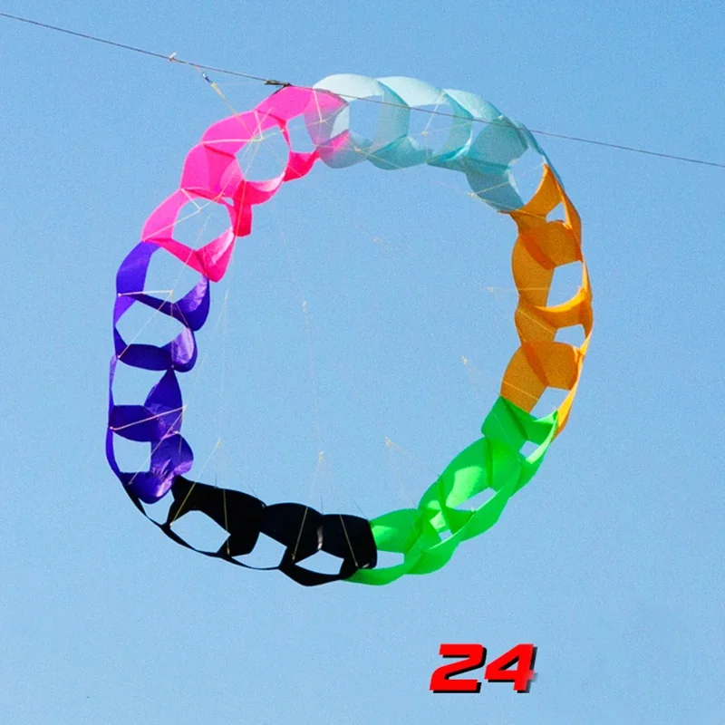 3d kite 96 วงกลมหลุมจี้ kite windsocks soft kite เกมกลางแจ้ง kite surfing spinning top เชือกตัวชี้เลเซอร์สนุก