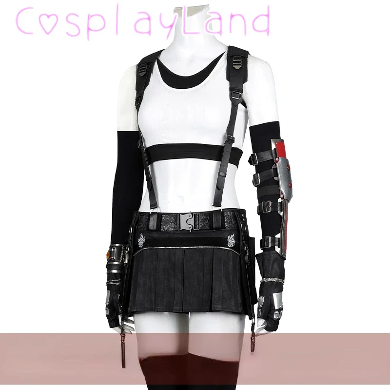 Disfraz de juego Final FF7 Remake Tifa Lockhart, traje de Cosplay, Carnaval de Halloween, ropa Sexy, chaleco, falda, traje de cómic Con, tamaño personalizado