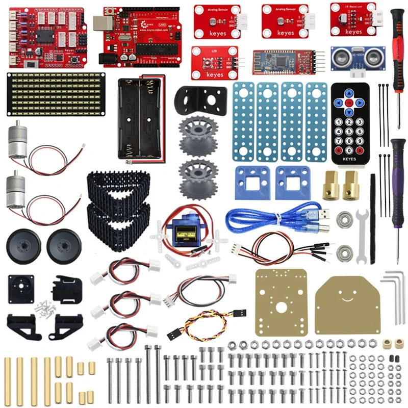 มินิสมาร์ทถังหุ่นยนต์ V3.0 ชุดสําหรับหุ่นยนต์ Arduino รถ DIY ของเล่น STEM ที่ตั้งโปรแกรมได้เข้ากันได้กับ Arduino และ Mixly