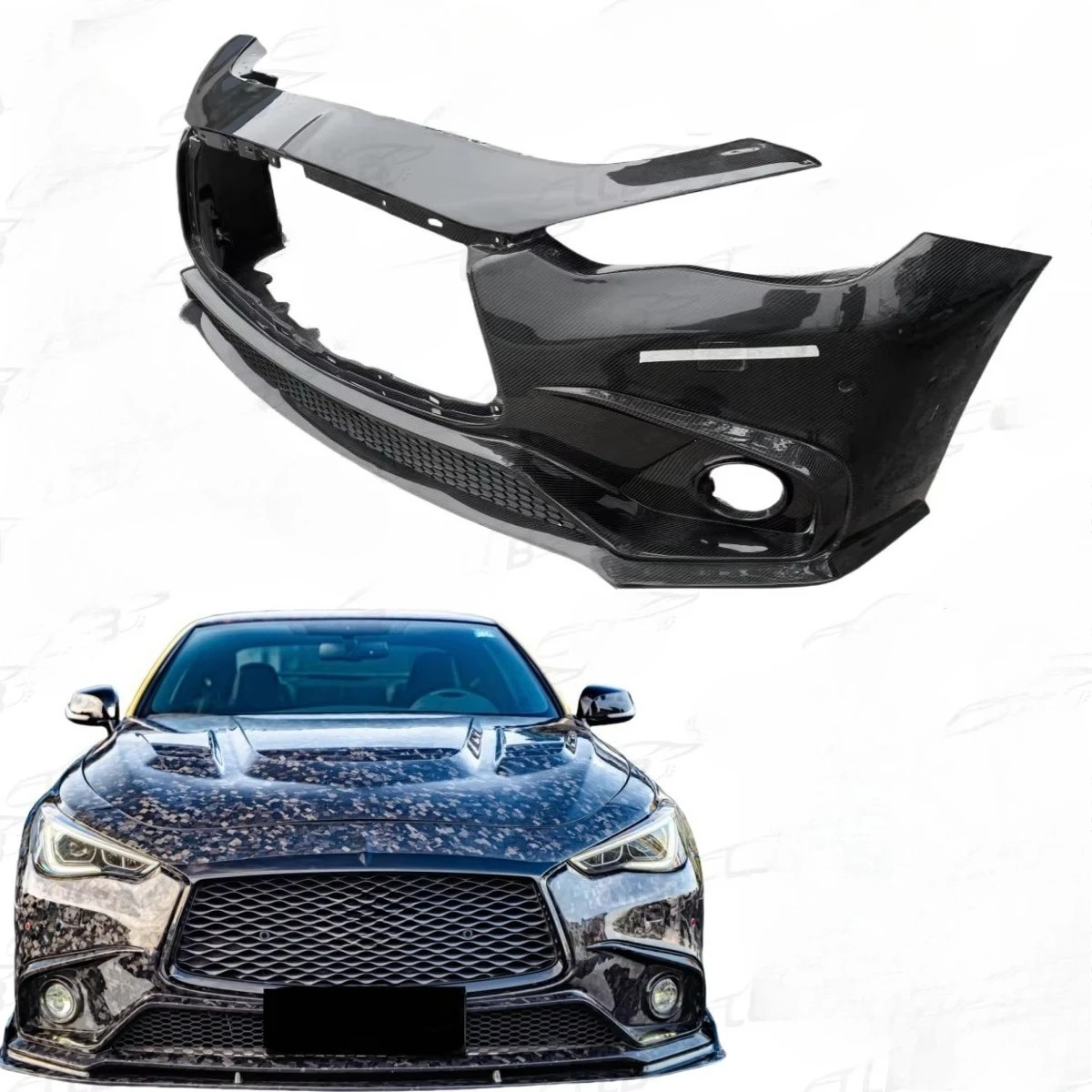 

high quality New Body Kit Condition Carbon Fiber Front Bumper for Infiniti Q60 Q60S Carbon Fiber Front Bumper