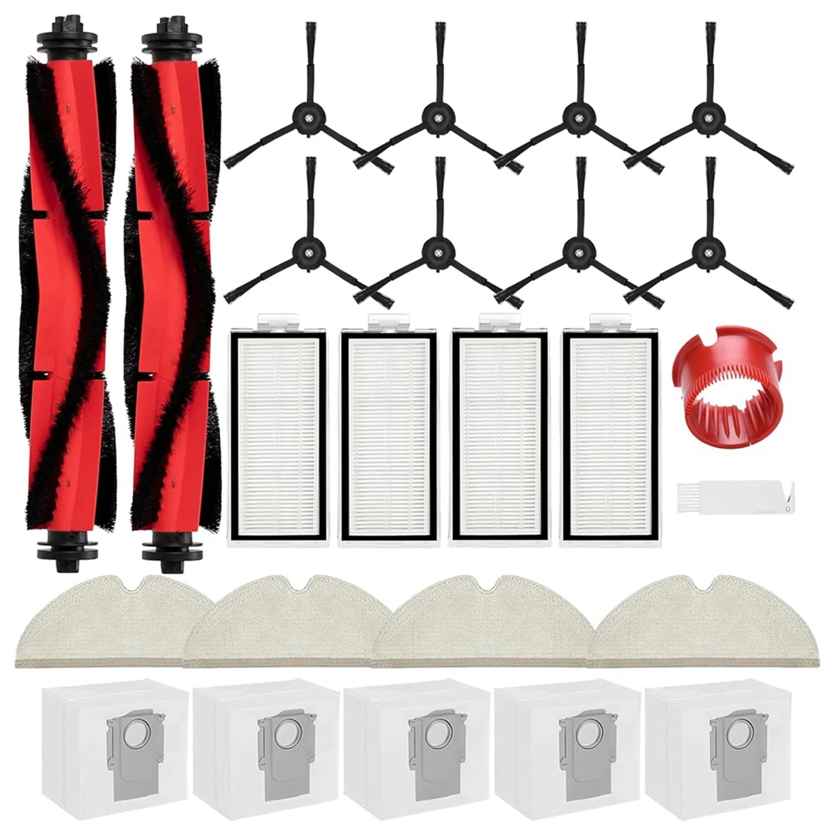 

Для пылесоса Roborock Q7 Max Plus, основная резиновая боковая щетка, фильтры НЕРА, подушечки для мытья, пылесборники