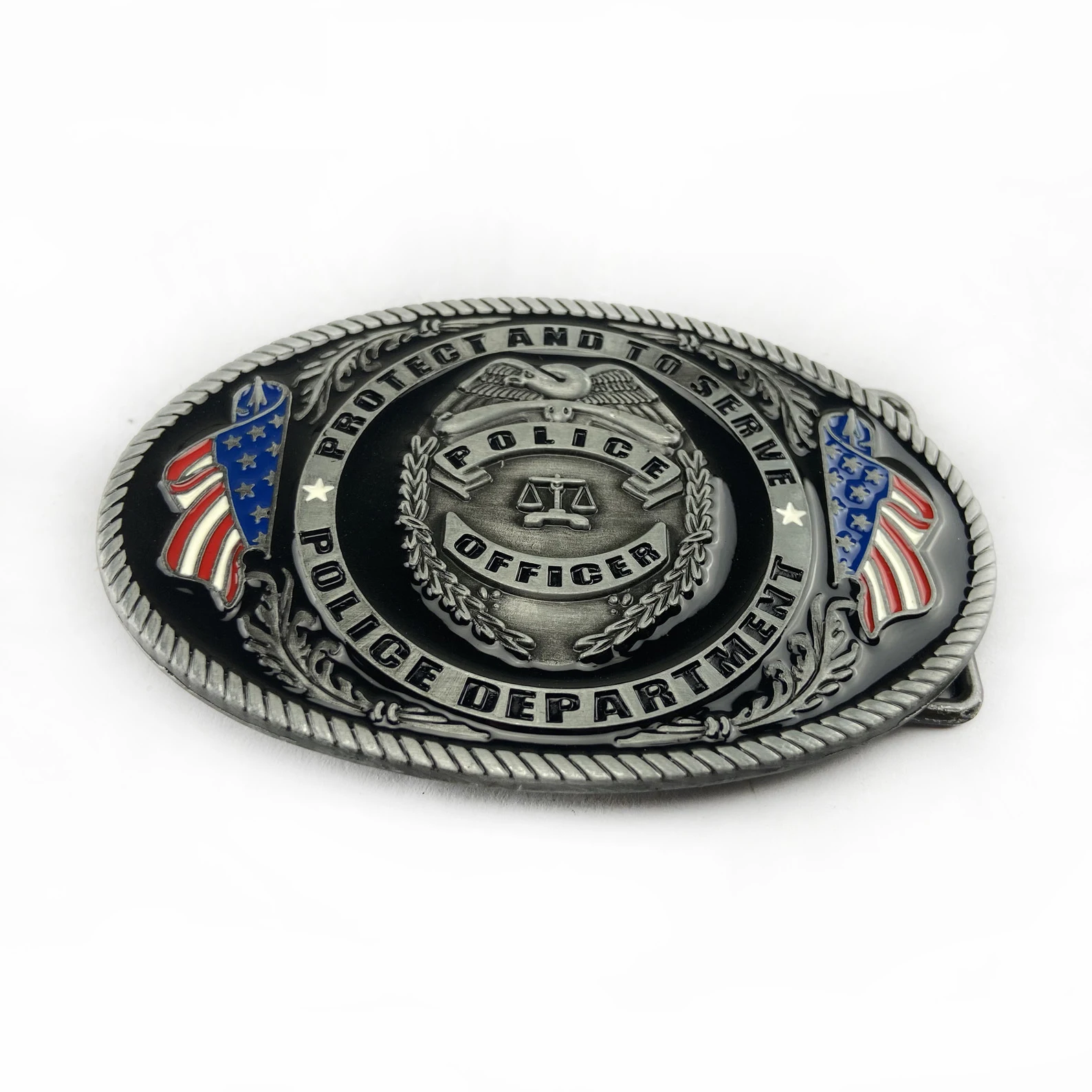 WesBuck Brand America Police New Vintage Belt Buckle accessori per cinture fatti a mano fatti in casa cintura fai da te Western Cowboy Rock Style