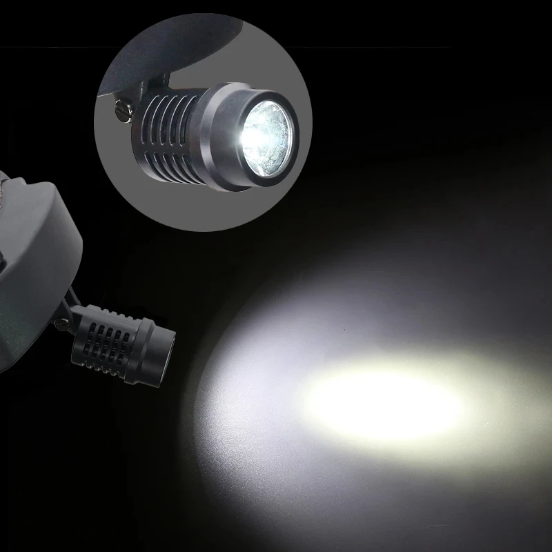 

Surgical Dental Loupe 3W LED Adjustable Medical Light Lamp Headlight 30000LUX Brightness Spot Adjustable for Dental Lab