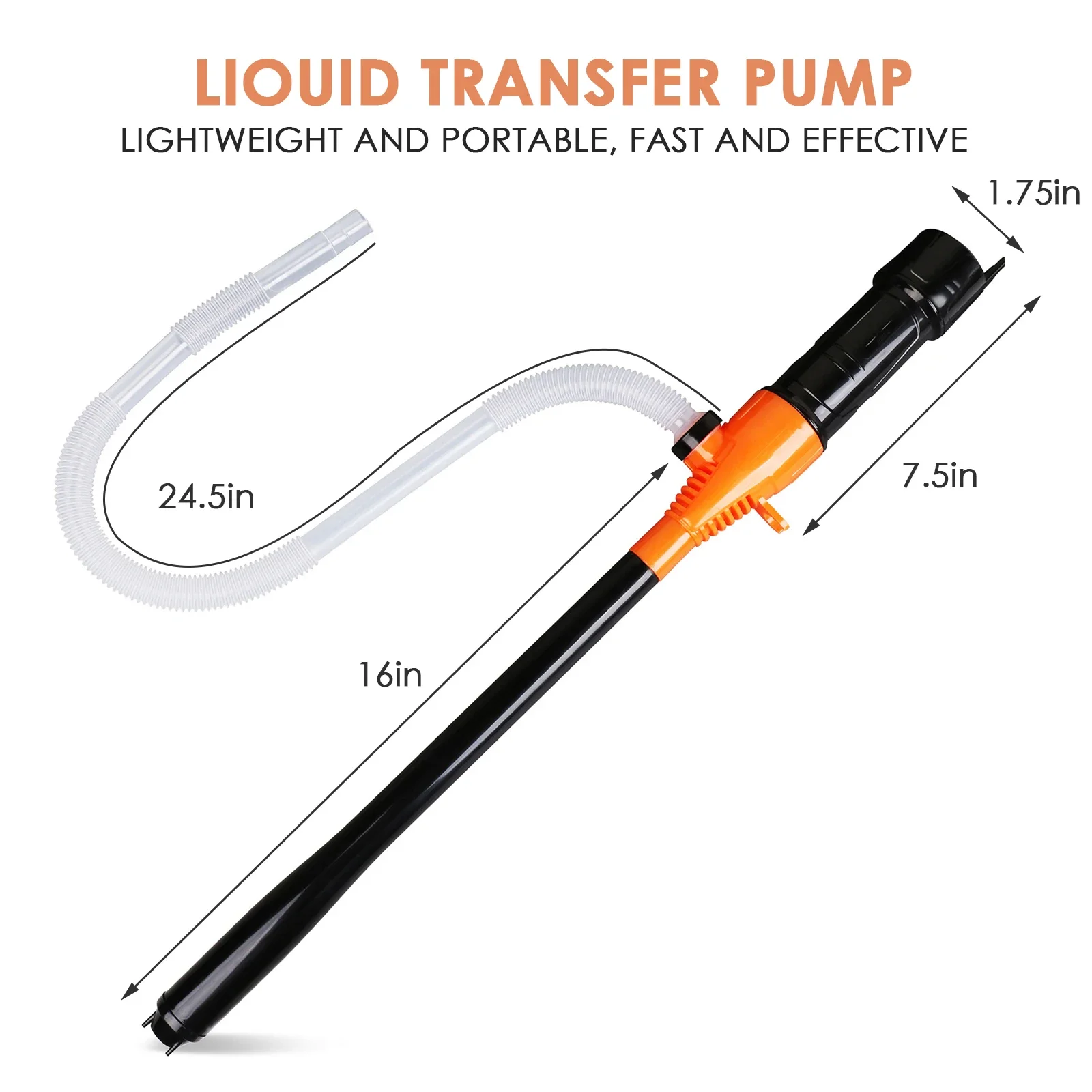 Battery Operated Liquid Transfer Pump Hand Held Electric Liquid Siphon Pump Portable Pump for Fuel Oil Water Gas Fish Tank