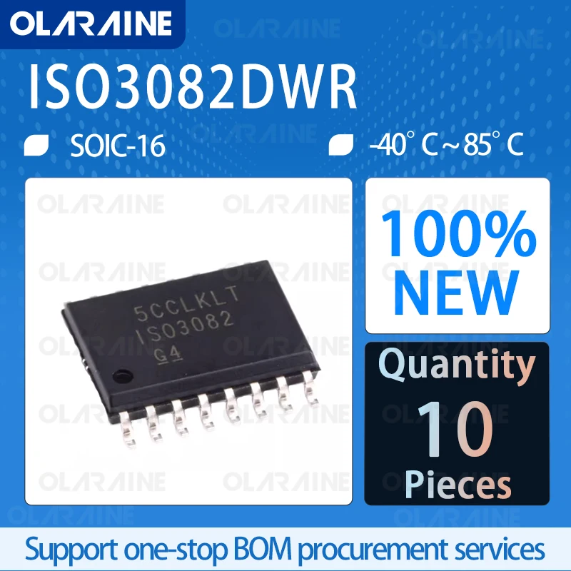 

10Pcs ISO3082DWR 100%New Original SOIC-16 Digital Isolator ISO 5V Full & Half- Duplex RS-485 XCVR IC chip circuit controller