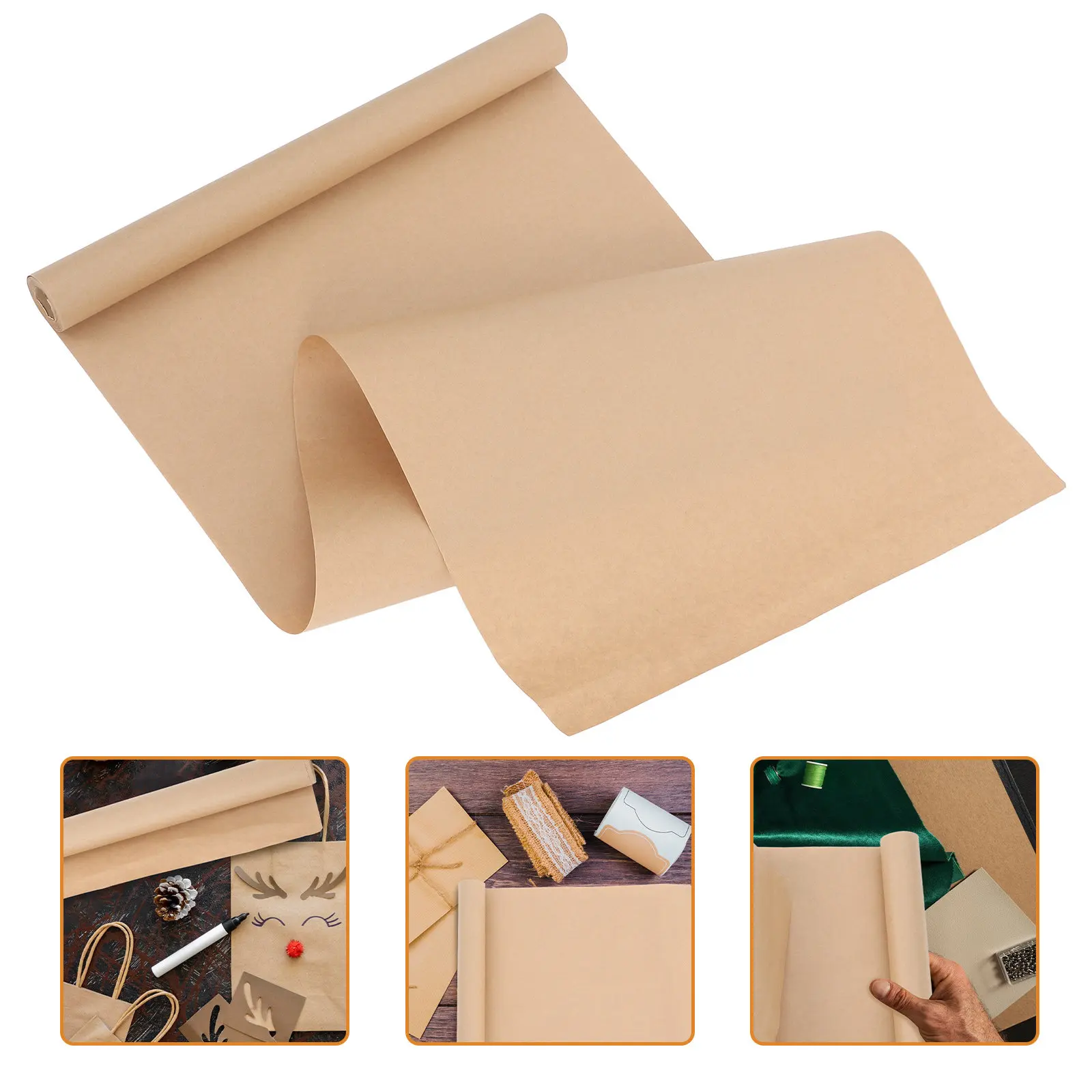 Brown Wrapping Paper Roll Kraft Floral Bouquet Wrapping DIY Craft Projects Gift Packaging Shipping Table Protection Large Roll