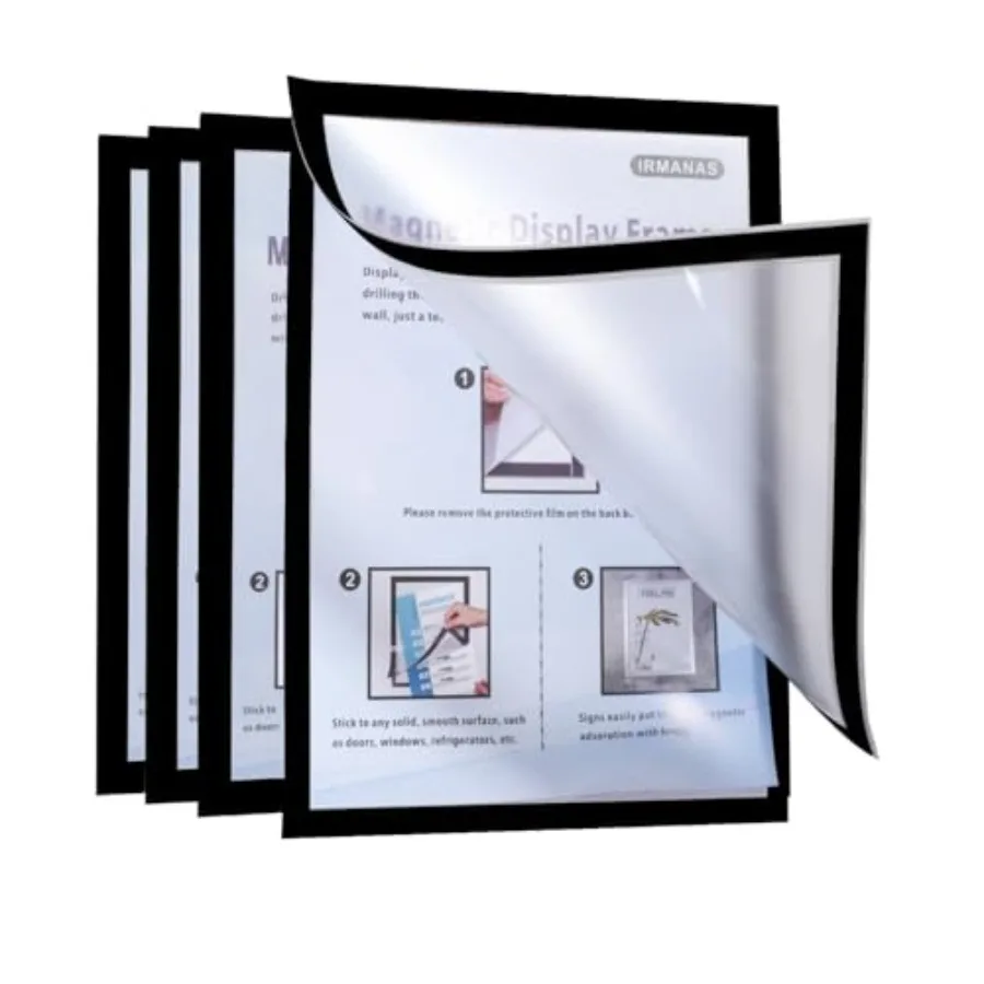 

Magnetic Sign Holder 8.5 x 11 Wall Mount, Self-Adhesive Magnetic Sign Holder Durable PVC Waterproof Clear Display for Home, Sch