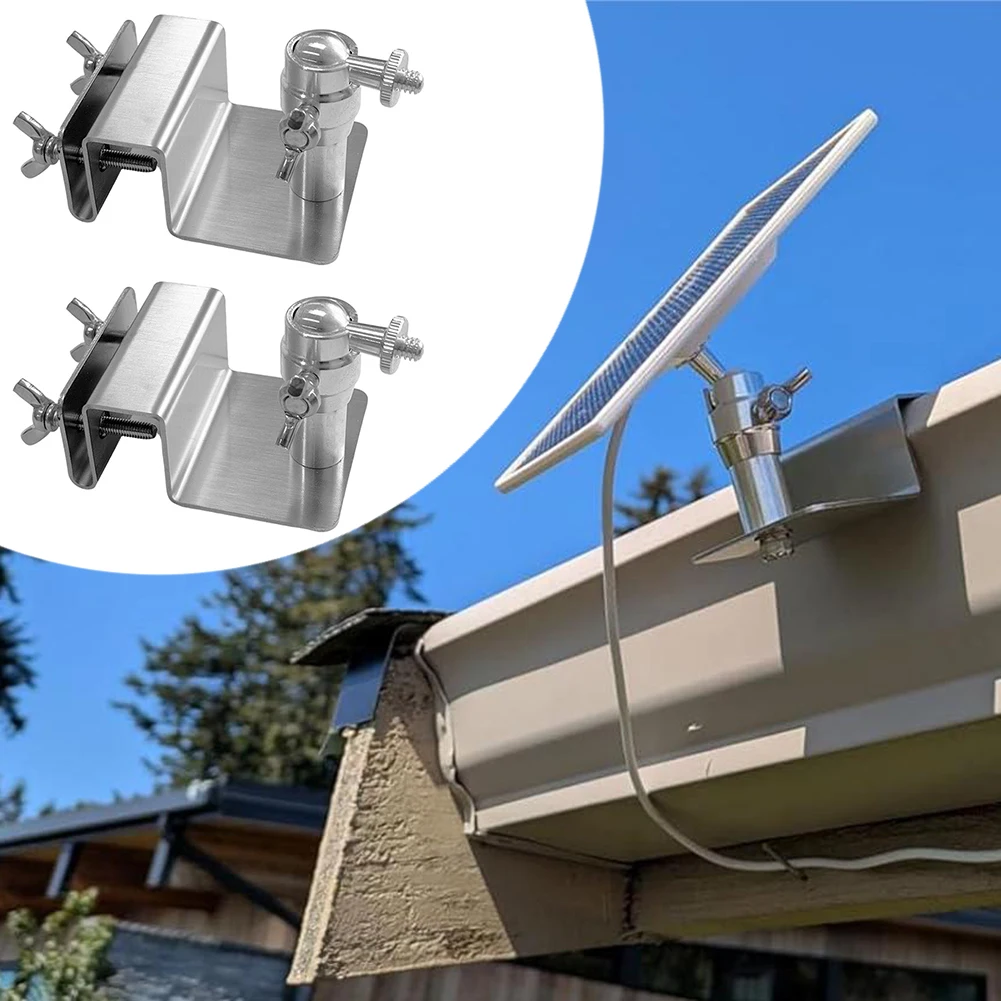 Soportes de 1/2 Uds., montaje de paneles solares, soporte de canalón adecuado para Eufy para cámaras Arlo, soporte Compatible con cámara de tornillo 1/4