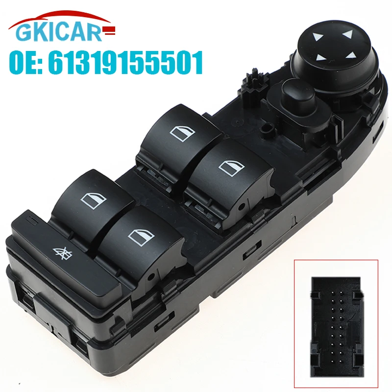 ODiDiO 61319155501 Front 18 Pins Power Window Master Switch 61316948623 61319132127 For BMW 07-14 X5 X6 E87 E90 E91 E70 E71 18P