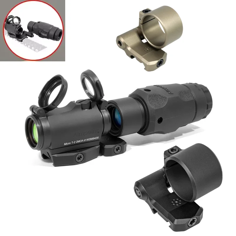 tactical-low-mount-combo-for-red-dot-sight-3x-magnifier-09in-optical-centerline-height-hunting-accessories